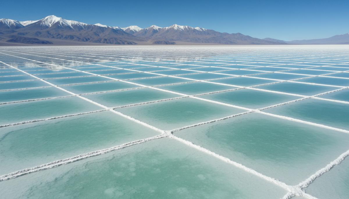Боливия сделала шаг к промышленной добыче лития с технологией VULSORB Обширные солончаки в Боливии с бассейнами для выпаривания литиевого рассола. На горизонте виднеются горы Анды.