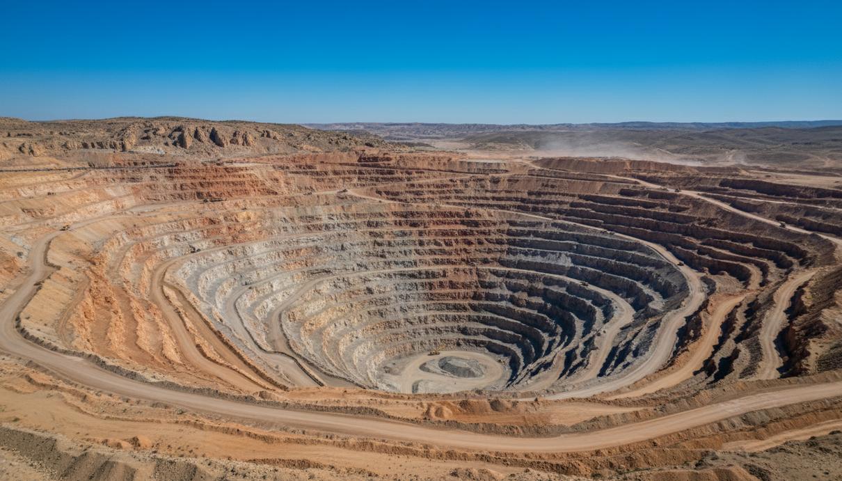 Metso оснастит турецкий полиметаллический проект Yenipazar на €25 млн Крупный карьер по добыче полиметаллических руд в засушливой гористой местности в Турции. Видны террасы уступов, технологические дороги и горная техника.